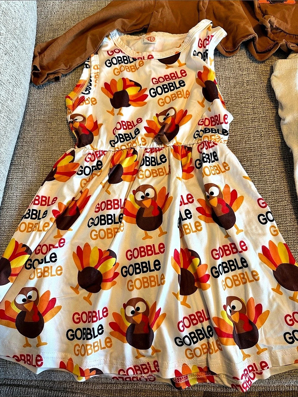 Kids Turkey Print Dress Set Like New